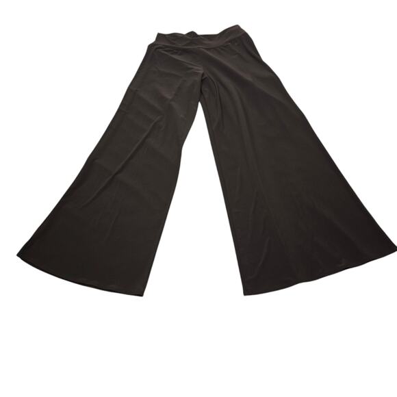 Ciara SunWoo Brown Pull On Slinky Wide Flare Leg Slacks Palazzo Knit Stretch XL - Picture 3 of 12